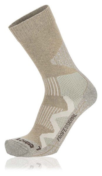 Lowa Wandersocke Crew 3-Season Pro (Baumwolle, hoher Tragekomfort) desert beige - 1 Paar