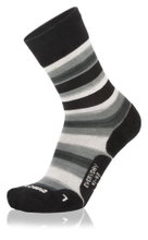 Lowa Tagessocke Crew Everyday (Merino/Baumwolle) grau/schwarz gestreift - 1 Paar