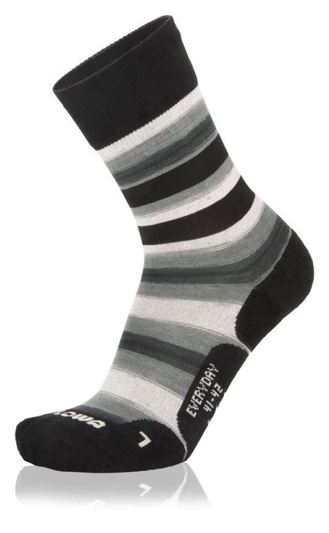 Lowa Day Sock Crew Everyday (Merino/Cotton) grey/black striped - 1 pair