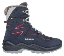 Lowa Winterstiefel Lino GTX High (Veloursleder/Textil, wasserdicht) 2025 navyblau/fuchsia Kinder