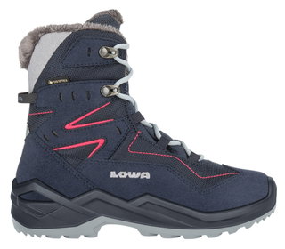 Lowa Winterstiefel Lino GTX High (Veloursleder/Textil, wasserdicht) 2025 navyblau/fuchsia Kinder