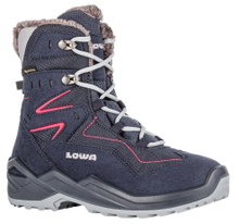Lowa Winterstiefel Lino GTX High (Veloursleder/Textil, wasserdicht) 2025 navyblau/fuchsia Kinder