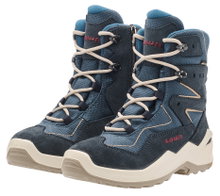 Lowa Winterstiefel Lino GTX High (Veloursleder/Textil, wasserdicht) 2025 navyblau/dune Kinder