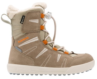 Lowa Winterstiefel Lucy 2 High GTX (Veloursleder/Textil, wasserdicht) sandbraun/orange Kinder