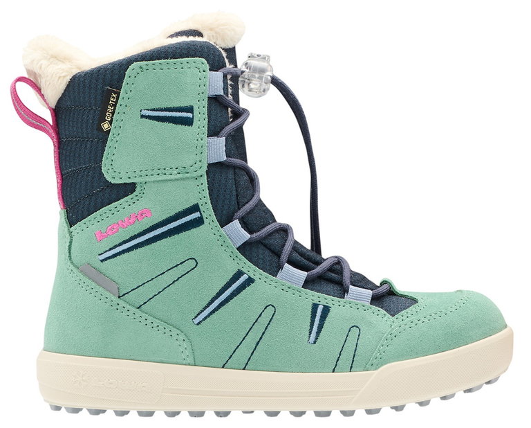 Lowa Winterstiefel Lucy 2 High GTX (Veloursleder/Textil, wasserdicht) rauchgrün/pflaume Kleinkinder