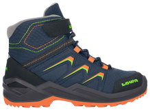Lowa Winterschuhe Maddox Warm Mid GTX (Textil/Synthetik, wasserdicht) 2025 navyblau/orange Kinder