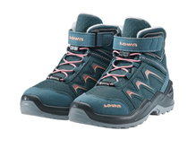 Lowa Winterschuhe Maddox Warm Mid GTX (Textil/Synthetik, wasserdicht) 2025 petrol/rose Kinder