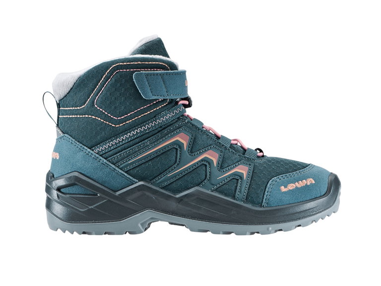 Lowa Winterschuhe Maddox Warm Mid GTX (Textil/Synthetik, wasserdicht) petrol/rose Kinder