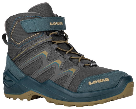 Lowa buty zimowe Maddox Warm Mid GTX (tekstylia/synteza, wodoodporne) 2025 petrol/musztardowe dziecięce