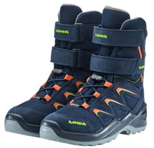 Lowa Winterstiefel Maddox Warm High GTX (Textil/Synthetik, wasserdicht) 2025 navyblau/orange Kinder