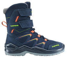 Lowa Winterstiefel Maddox Warm High GTX (Textil/Synthetik, wasserdicht) 2025 navyblau/orange Kinder