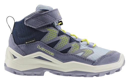 Lowa Maddox Pro Mid GTX Velcro Junior Hiking Shoes (Textile/Suede, Velcro Fastening, Waterproof) lilac/plum Children