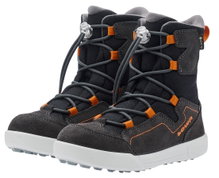 Lowa Winterstiefel Raik 2 High GTX (Veloursleder/Textil, wasserdicht) schwarz/orange Kinder