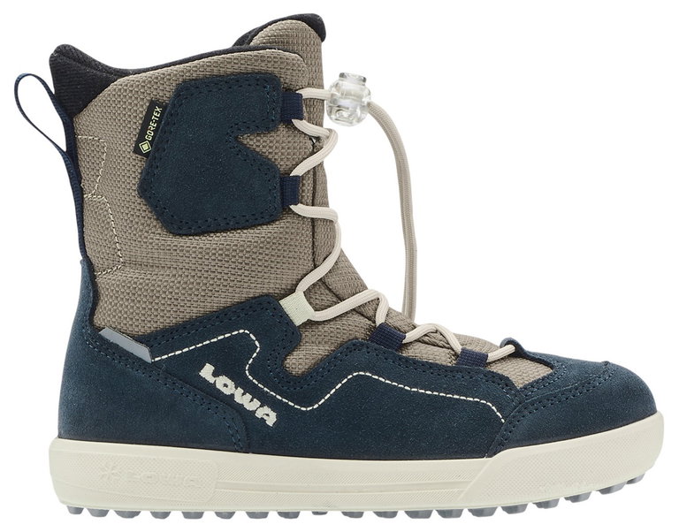 Lowa Winterstiefel Raik 2 High GTX (Veloursleder/Textil, wasserdicht) navyblau/dune Kinder