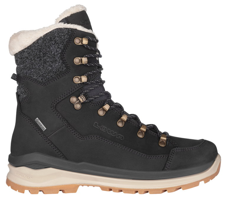 Lowa Winterstiefel Renegade Evo Ice GTX (Nubukleder/Textil, wasserdicht) schwarz/champagner Damen