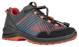 Lowa Wander-Travelschuhe Carezza GTX Low Junior (Synthetik/Textil, wasserdicht) anthrazitgrau/orange Kinder