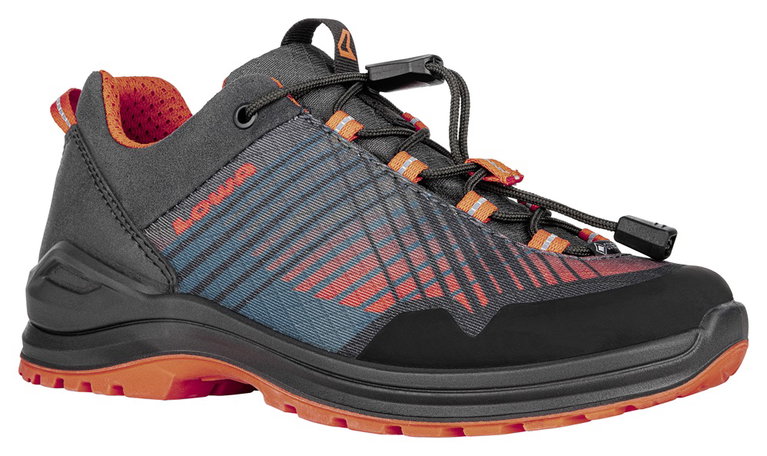 Lowa Hiking Travel Shoes Carezza GTX Low Junior (Synthetic/Textile, waterproof) anthracite grey/orange children
