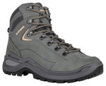 Lowa Wanderschuhe Renegade EVO LL Mid (All-Terrain, Nubukleder) graphitgrau/aprikose Damen