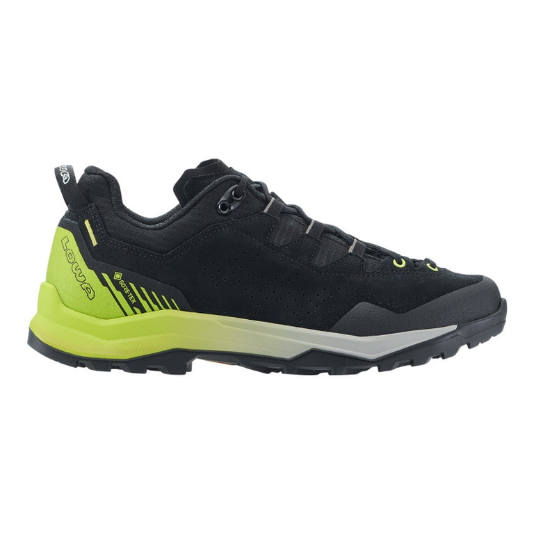 Lowa Wanderschuhe Explorer LO GTX (Trekking, Veloursleder/Textil, wasserdicht) schwarz/limone Herren