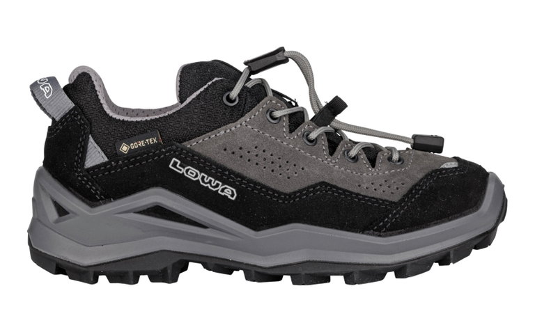 Lowa Wanderschuhe Wandax LO GTX (Veloursleder/Synthetik, wasserdicht) schwarz/grau Kleinkinder