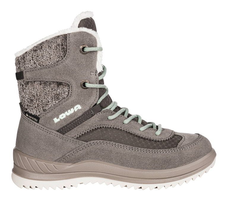Lowa Winterstiefel Ella High GTX (wasserdicht) steingrau/mint Kinder