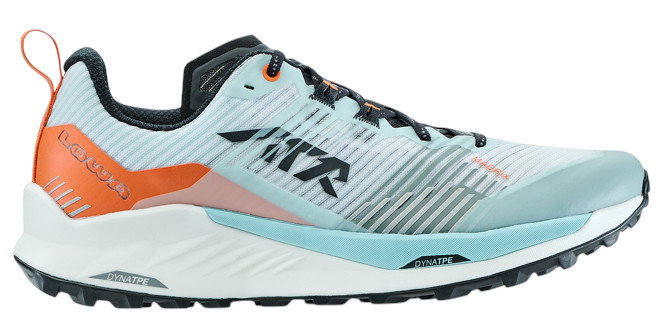 Lowa Trail-Laufschuhe Madrix (Textil, atmungsaktiv) nebelblau/orange Herren