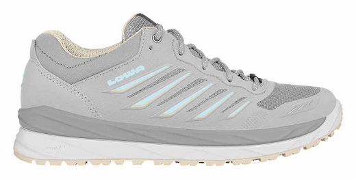 Lowa Alltag-Travelschuhe Axos Low GTX (All-Terrain, wasserdicht) hellgrau/aquamarine Damen