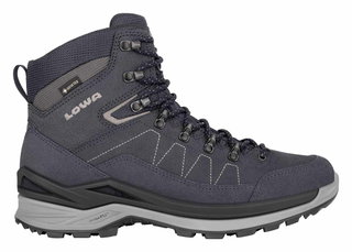 Lowa Wander-Travelschuhe Toro Pro Mid GTX (Velours-Nubukleder, wasserdicht) navyblau/braun Herren