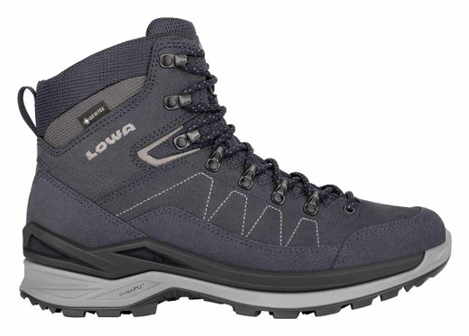 Lowa Wander-Travelschuhe Toro Pro Mid GTX (Velours-Nubukleder, wasserdicht) navyblau/braun Herren