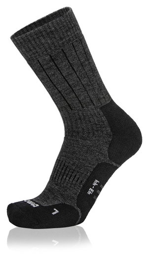 Lowa Wandersocke Crew Winter (Materialmix, hoher Tragekomfort) grau/schwarz - 1 Paar