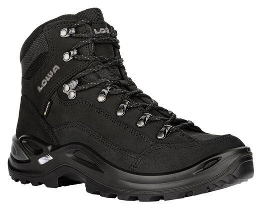 Lowa Wanderschuhe Renegade Mid GTX (All-Terrain, Nubukleder, wasserdicht) 2024 tiefschwarz Damen