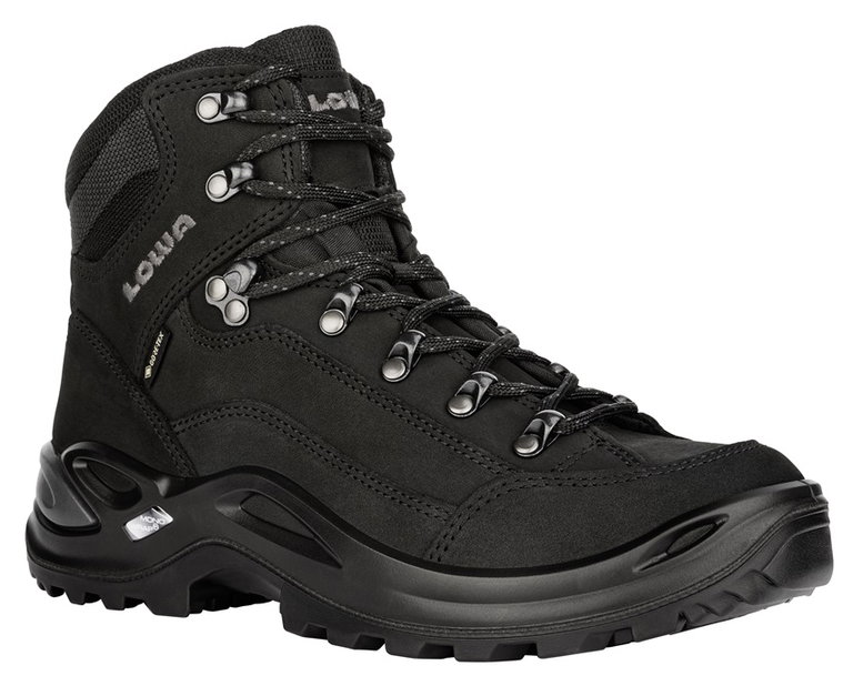 Lowa Wanderschuhe Renegade Mid GTX (All-Terrain, Nubukleder, wasserdicht) 2024 tiefschwarz Damen