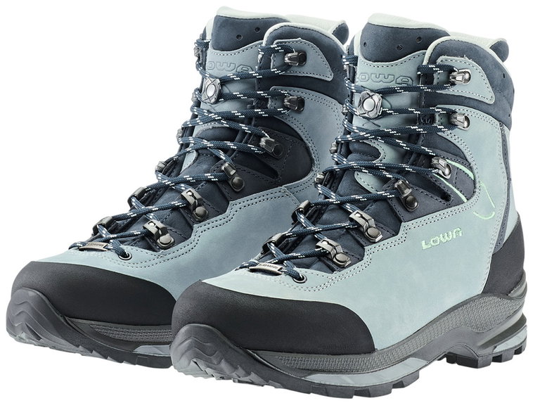 Lowa Wanderschuhe Mauria Evo LL (Nubukleder, Lederfutter) 2025 rauchblau/mintgrün Damen