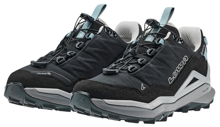 Lowa Wanderschuhe Maddox Pro GTX Low Sl (Textil/Synthetik, wasserdicht) schwarz/grau Damen