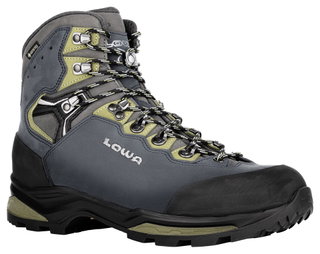 Lowa Wanderschuhe Camino Evo GTX (Trekking, Nubukleder, wasserdicht) stahlblau/kiwi Herren