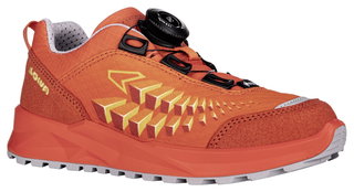 Lowa Wanderschuhe Ferrox Low GTX (Textil/Synthetik, wasserdicht) flamerot/senf Kinder