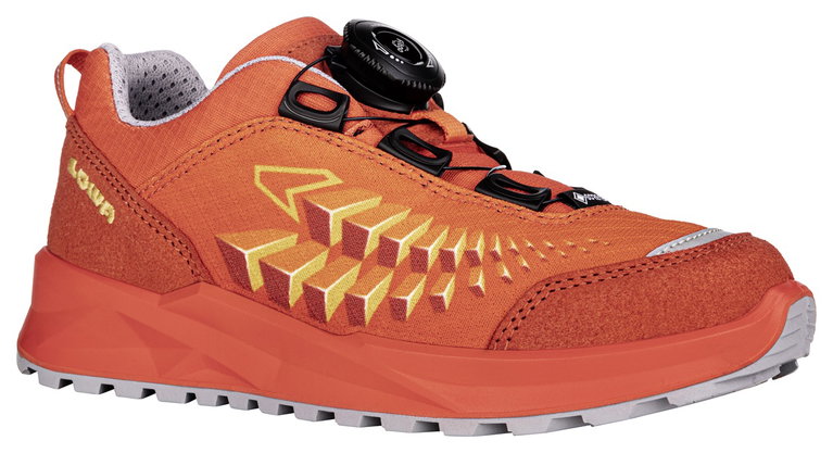 Lowa Wanderschuhe Ferrox Low GTX (Textil/Synthetik, wasserdicht) flamerot/senf Kinder