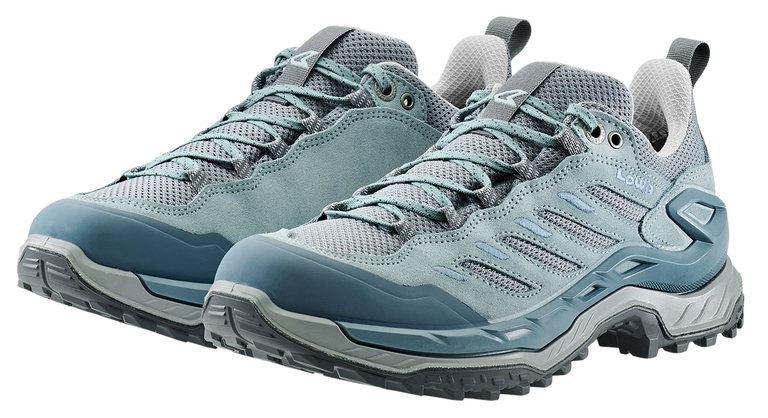 Lowa Wanderschuhe Innovo Low (All-Terrain, Veloursleder/Textil) hellblau Damen