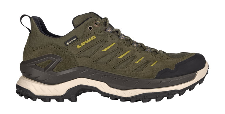 Lowa Wanderschuhe Innovo Low GTX (All-Terrain, Veloursleder/Textil, wasserdicht) olive/bernsteingrün Herren