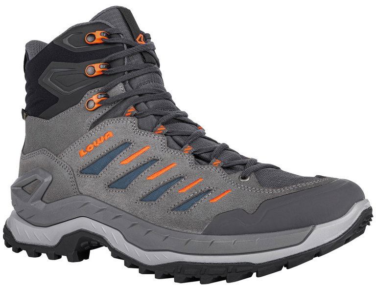 Lowa Wanderschuhe Innovo Mid GTX (All-Terrain, Veloursleder, wasserdicht) dunkelgrau/petrol Herren