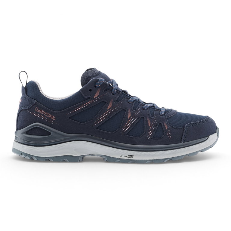 Lowa Wanderschuhe Innox Evo II GTX (All-Terrain, Textil/Mikrofaser, wassderdicht) navyblau/rotholz Damen