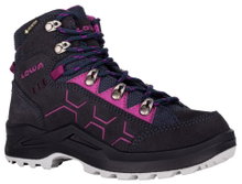 Lowa Wanderschuhe Kody Evo GTX Mid Junior (Veloursleder, wasserdicht) navyblau/beere Kinder