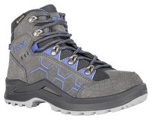 Lowa Wanderschuhe Kody Evo GTX Mid Junior (Veloursleder, wasserdicht) anthrazitgrau/blau Kinder