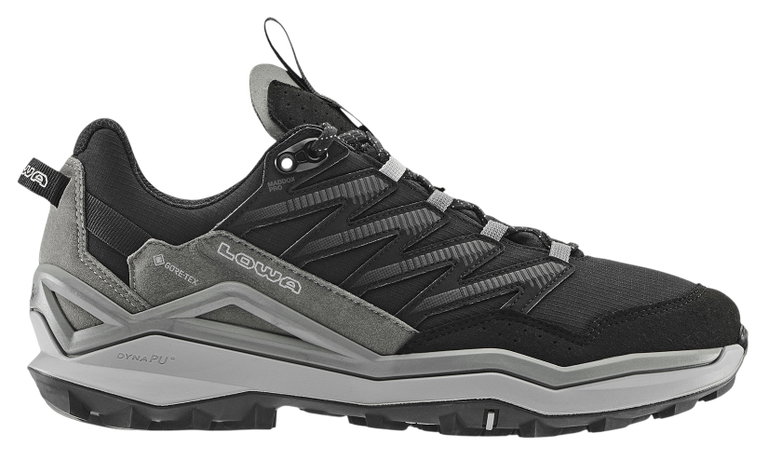 Lowa Wanderschuhe Maddox Pro Low GTX (Fast-Hiking, Textil/Synthetik, wasserdicht) schwarz/grau Herren