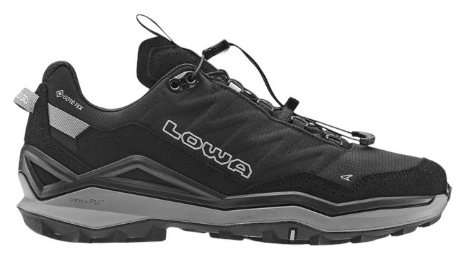 Lowa Wanderschuhe Maddox Pro Low GTX SL (Fast-Hiking, Textil/Synthetik, wasserdicht) schwarz/grau Herren