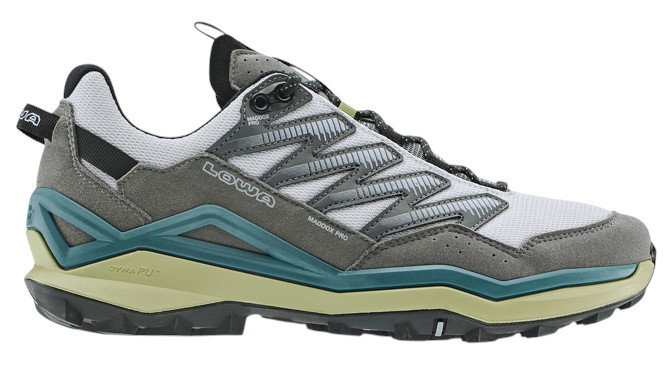 Lowa Wanderschuhe Maddox Pro Low (Fast-Hiking, Textil/Synthetik) grau/farn Herren