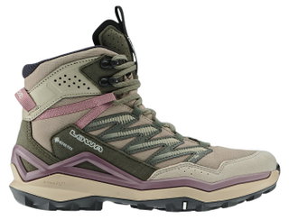 Lowa Wanderschuhe Maddox Mid GTX (All-Terrain, Textil/Synthetik, wasserdicht) braun/altrosa Damen