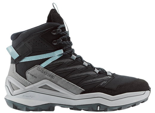 Lowa Wanderschuhe Maddox Mid GTX (All-Terrain, Textil/Synthetik, wasserdicht) schwarz/grau Damen