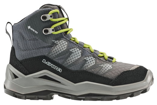 Lowa buty trekkingowe Maddox Pro Mid GTX Junior (tekstylia/zwierzęca skóra zamszowa, wodoodporne) czarne/limonkowe dziecięce