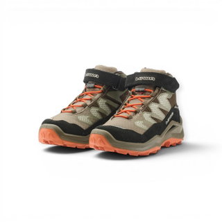 Lowa Wanderschuhe Maddox Pro Mid GTX Velcro Junior (Textil/Veloursleder, Klettverschluss, wasserdicht) olivgrün/schwarz Kinder